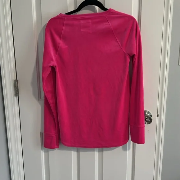 Lilly Pulitzer Luxletic Blythe Velour Pullover Long Sleeve Shirt Hot Pink, Sz S - Picture 2 of 5